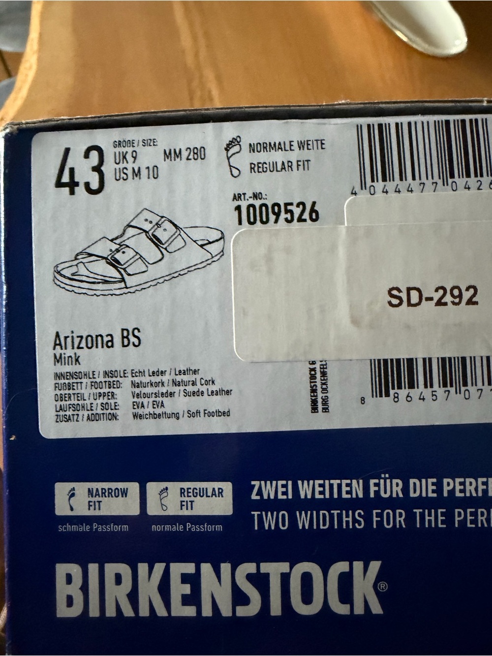 Birkenstock Arizona Soft Bed - Mink Suede - Size 43/Men’s 10 - Picture 5 of 5